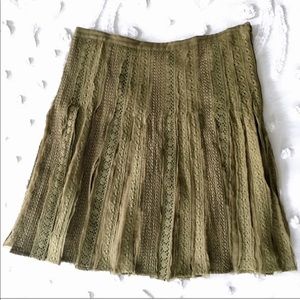 Odile Anthropologie crochet lace and silk skirt